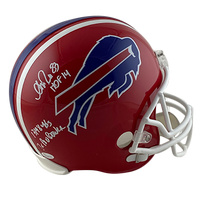 ANDRE REED BILLS AUTOGRAPHED VSR4 1987-2001 REPLICA THROWBACK HELMET SIGNED IN WHITE W/ #83, HOF '14, 13,198 YDS, 7X PRO BOWLER INSCRIPTION (3-4-3-2)