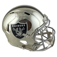JERRY RICE RAIDERS AUTOGRAPHED CHROME SPEED REPLICA HELMET SIGNED IN WHITE W/ #80 INSCRIPTION (3-4-3-3)