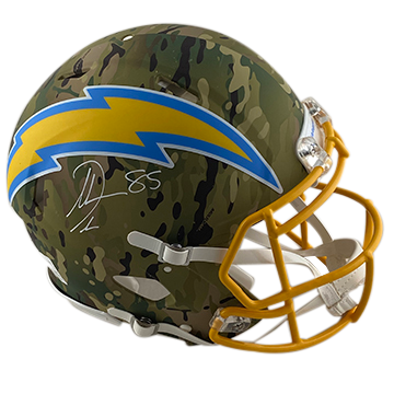 ANTONIO GATES CHARGERS AUTOGRAPHED CAMO SPEED AUTHENTIC HELMET SIGNED IN WHITE W/ #85 INSCRIPTION (3-4-2-5)