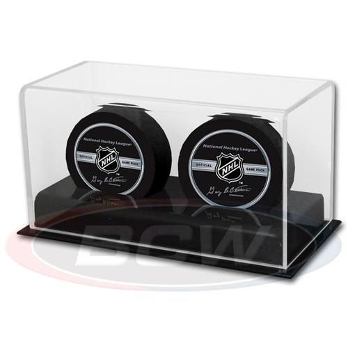 DOUBLE HOCKEY PUCK ACRYLIC DISPLAY CASE BY BCW