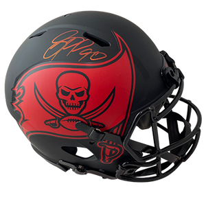 JASON PIERRE-PAUL BUCCANEERS AUTOGRAPHED ECLIPSE SPEED  AUTHENTIC HELMET SIGNED IN RED W/ #90 INSCRIPTION (3-1-1-1)