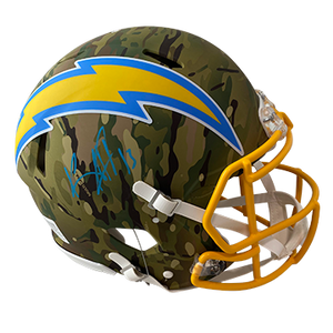 KEENAN ALLEN CHARGERS AUTOGRAPHED CAMO SPEED AUTHENTIC HELMET SIGNED IN LIGHT BLUE W/ #13 INSCRIPTION (3-1-1-2)