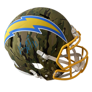 KEENAN ALLEN CHARGERS AUTOGRAPHED CAMO SPEED AUTHENTIC HELMET SIGNED IN LIGHT BLUE W/ #13 INSCRIPTION (3-1-1-2)