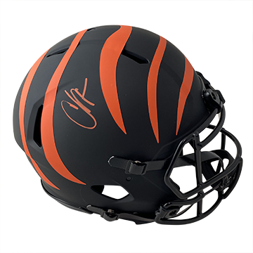 CHAD JOHNSON BENGALS AUTOGRAPHED ECLIPSE SPEED AUTHENTIC HELMET SIGNED IN ORANGE (3-1-1-2)(3-3-1-2)(3-2-4-3)