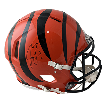 JOE BURROW BENGALS AUTOGRAPHED SPEED AUTHENTIC HELMET SIGNED IN BLACK