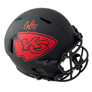 CLYDE EDWARDS-HELAIRE CHIEFS AUTOGRAPHED ECLIPSE SPEED AUTHENTIC HELMET SIGNED IN RED W/ #25 INSCRIPTION (3-1-1-3)