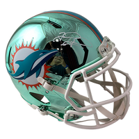 TUA TAGOVAILOA  DOLPHINS AUTOGRAPHED CHROME SPEED AUTHENTIC HELMET SIGNED IN WHITE (3-1-1-3)