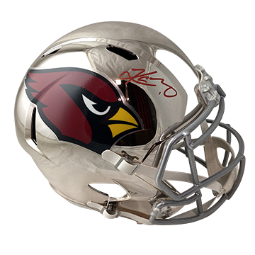 KYLER MURRAY CARDINALS AUTOGRAPHED CHROME SPEED REPLICA HELMET SIGNED IN RED W/ #1 INSCRIPTION (3-1-1-3)