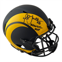MARSHALL FAULK RAMS AUTOGRAPHED ECLIPSE SPEED AUTHENTIC HELMET SIGNED IN BLACK W/ #28, 2000 NFL MVP INSCRIPTION (3-2-2-1)
