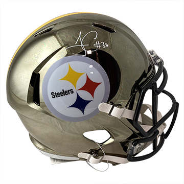 JAMES CONNER STEELERS AUTOGRAPHED CHROME SPEED REPLICA HELMET SIGNED IN WHITE W/ #30 INSCRIPTION (3-2-1-2)
