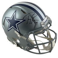 TONY ROMO COWBOYS AUTOGRAPHED SPEED AUTHENTIC HELMET SIGNED IN BLACK W/ #9 INSCRIPTION (3-4-2-2)