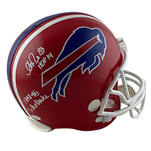 ANDRE REED BILLS AUTOGRAPHED VSR4 1987-2001 REPLICA THROWBACK HELMET SIGNED IN WHITE W/ #83, HOF '14, 13,198 YDS, 7X PRO BOWLER INSCRIPTION (3-4-3-2)