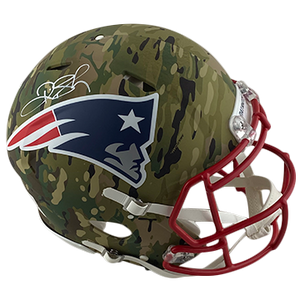 DEION BRANCH PATRIOTS AUTOGRAPHED CAMO SPEED AUTHENTIC HELMET SIGNED IN WHITE (3-4-2-3)