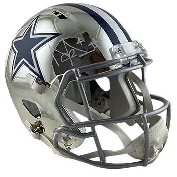 DAK PRESCOTT COWBOYS AUTOGRAPHED CHROME SPEED AUTHENTIC HELMET SIGNED