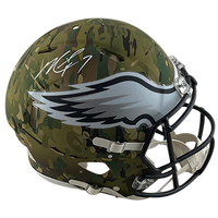 MICHAEL VICK EAGLES AUTOGRAPHED CAMO SPEED AUTHENTIC HELMET SIGNED IN WHITE W/ #7 INSCRIPTION (3-4-3-4)