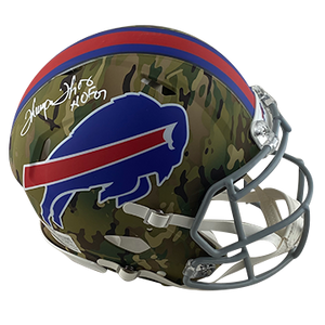 THURMAN THOMAS BILLS AUTOGRAPHED CAMO SPEED AUTHENTIC HELMET SIGNED IN WHITE W/ HOF 07 INSCRIPTION (3-4-2-6)