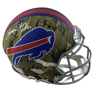 THURMAN THOMAS BILLS AUTOGRAPHED CAMO SPEED AUTHENTIC HELMET SIGNED IN WHITE W/ HOF 07 INSCRIPTION (3-4-2-6)