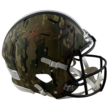 JARVIS LANDRY BROWNS AUTOGRAPHED CAMO SPEED AUTHENTIC HELMET SIGNED IN ORANGE W/ #80 INSCRIPTION (3-4-2-6)